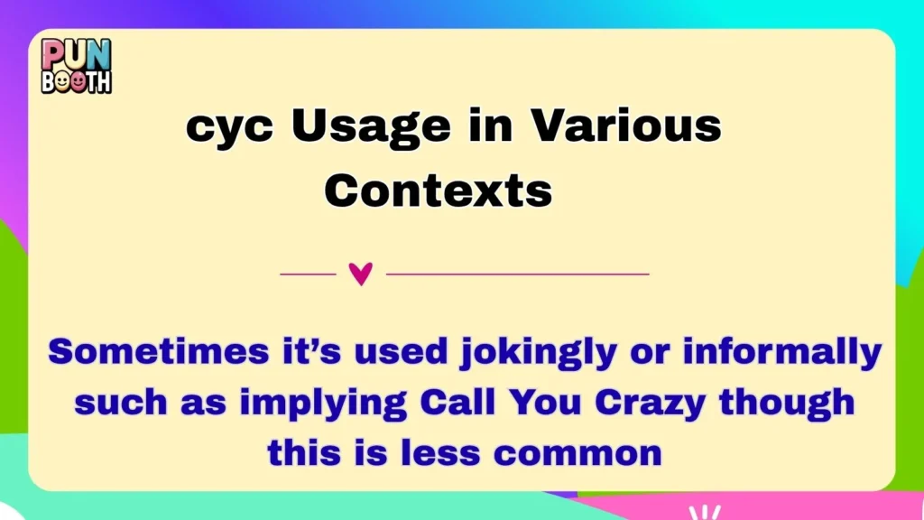 cyc Usage in Various Contexts 