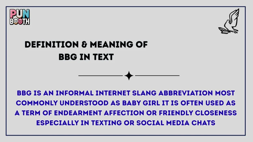Definition & Meaning of BBG in Text