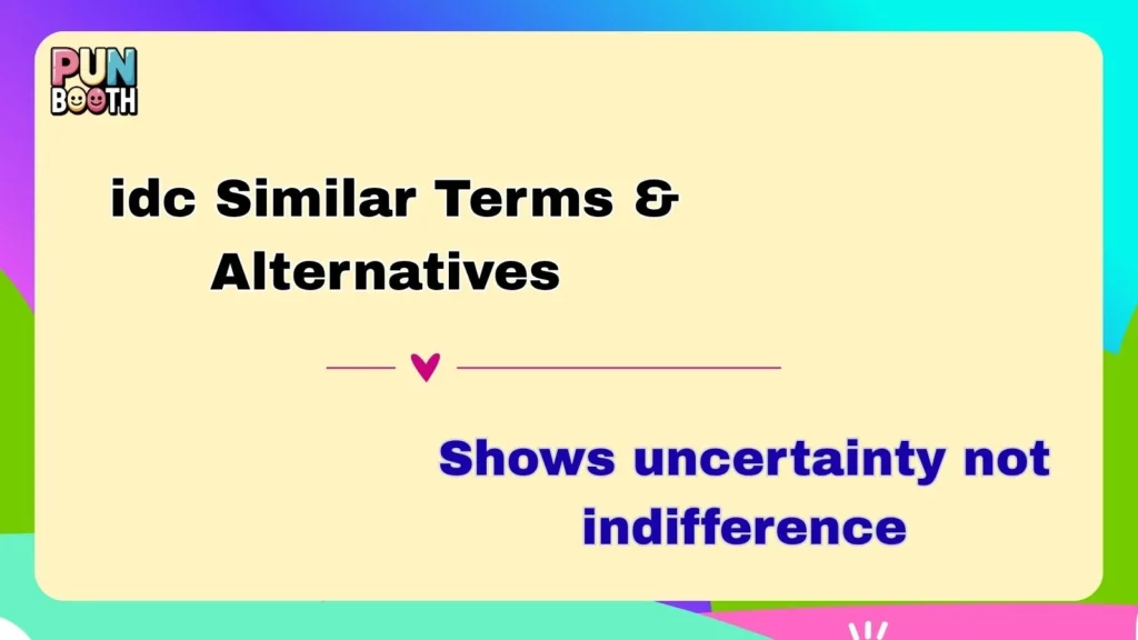 idc Similar Terms & Alternatives 
